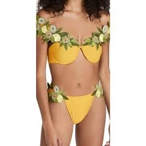 Andrea Iyamah | Mona Embroidered Bikini Top